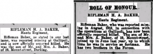 Herbert Baker Roll of Honour - Dorking Advertiser © findmypast.co.uk