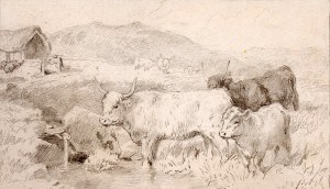 Charles Collins, Cottage and Three Cows