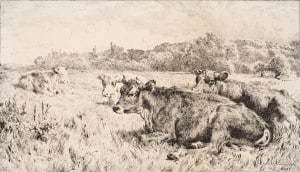 Charles Collins, Cows; Windsor in Background