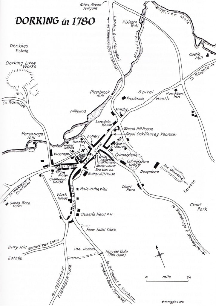 Dorking Map of 1780