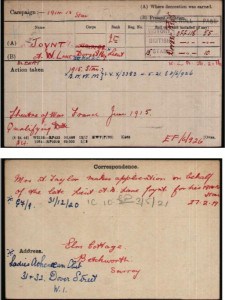 Albert Lane-Joynt Medal Roll Index Card © Ancestry.co.uk
