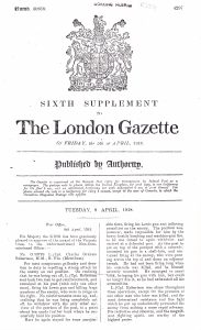 Charles Robertson Medal Citation 1918 © London Gazette