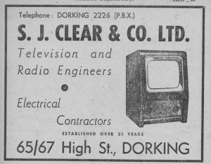 SJ Clears Advert 1950