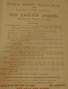Cycling Programme of Events 1896