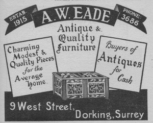 Eade Antiques Advert 1950