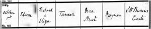 Edwin Tanner Baptism Certificate © ancestry.co.uk