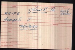 George Sydney James Whife WW1 Medal Rolls Index Card © ancestry.co.uk