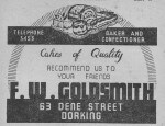 Goldsmith Bakers Advert 1950