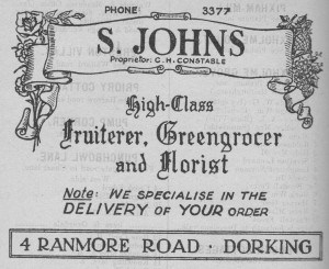Johns Fruiterers Advert 1950