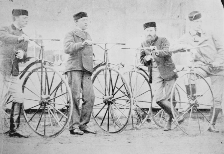 Lewis Saubergue and his velocipede