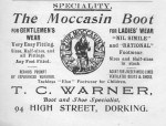 T.C Warner Moccasin Boot Advert 1913