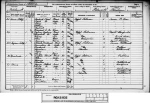Percy Short 1891 Census © findmypast.co.uk
