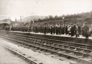 Queen's Royal West Surrey Regiment leaving Dorking after mobilisation - 5 Aug 1914