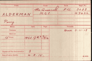 Percy Alderman Death Certificate