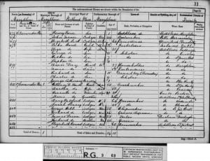 Stephen Ward Senior 1861 Census © findmypast.co.uk