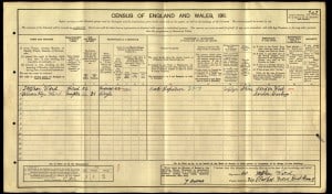 Stephen Ward 1911 Census © findmypast.co.uk