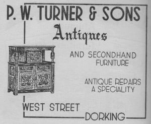 Turner Antiques Advert 1950