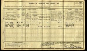 William George Shelley 1911 Census © ancestry.co.uk